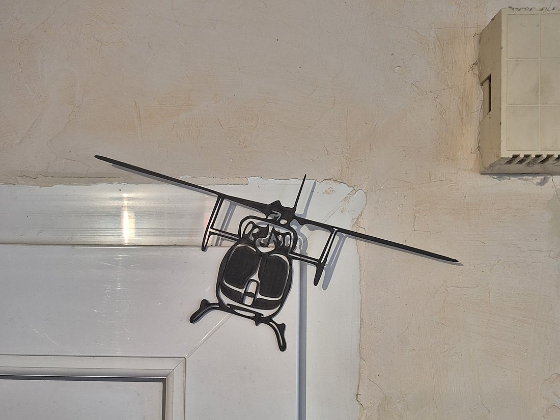 Airbus H145 — face, hélicoptère imprimé en 3D, décoration murale HélicoSimu