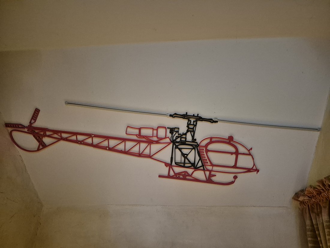 SA 315B Lama, hélicoptère imprimé en 3D, décoration murale HélicoSimu