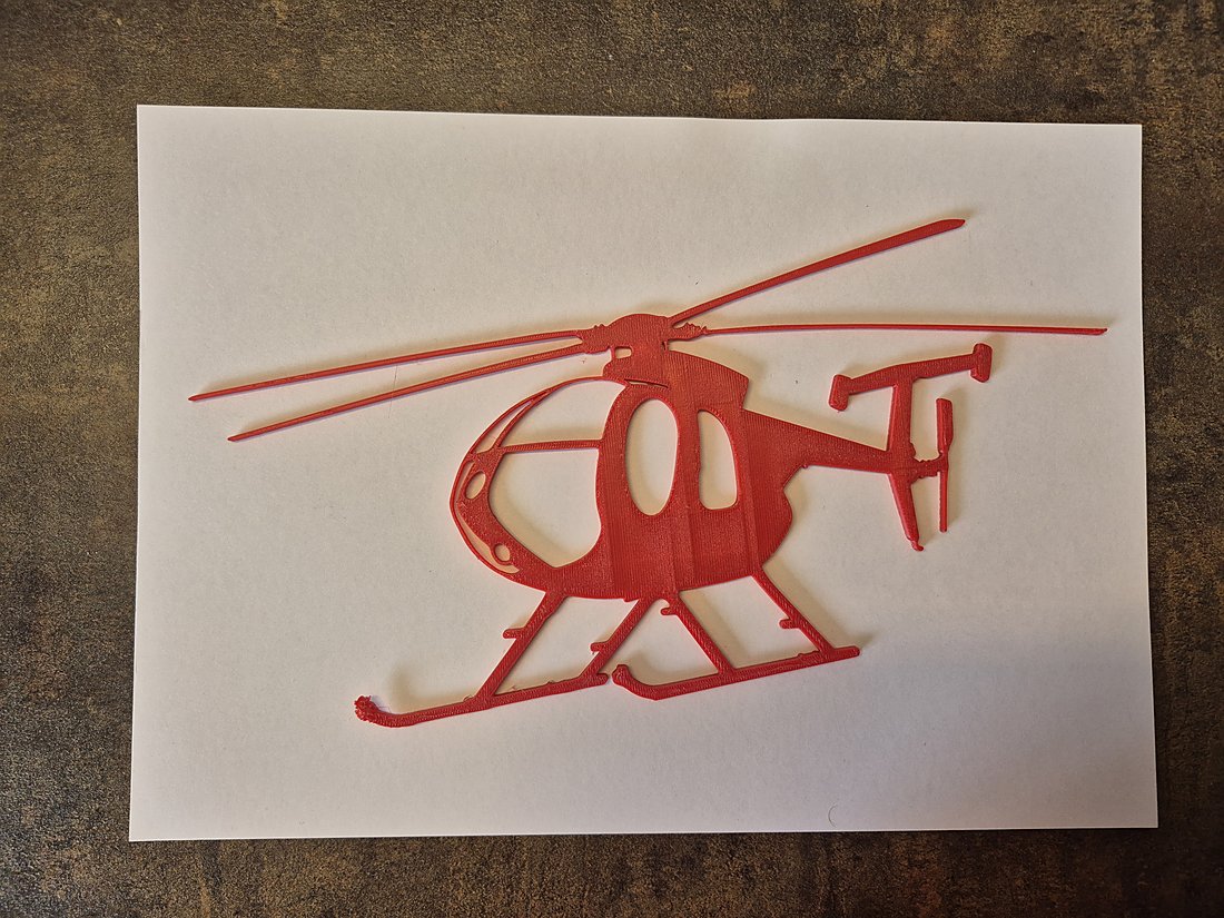 MD 500, hélicoptère imprimé en 3D, décoration murale HélicoSimu
